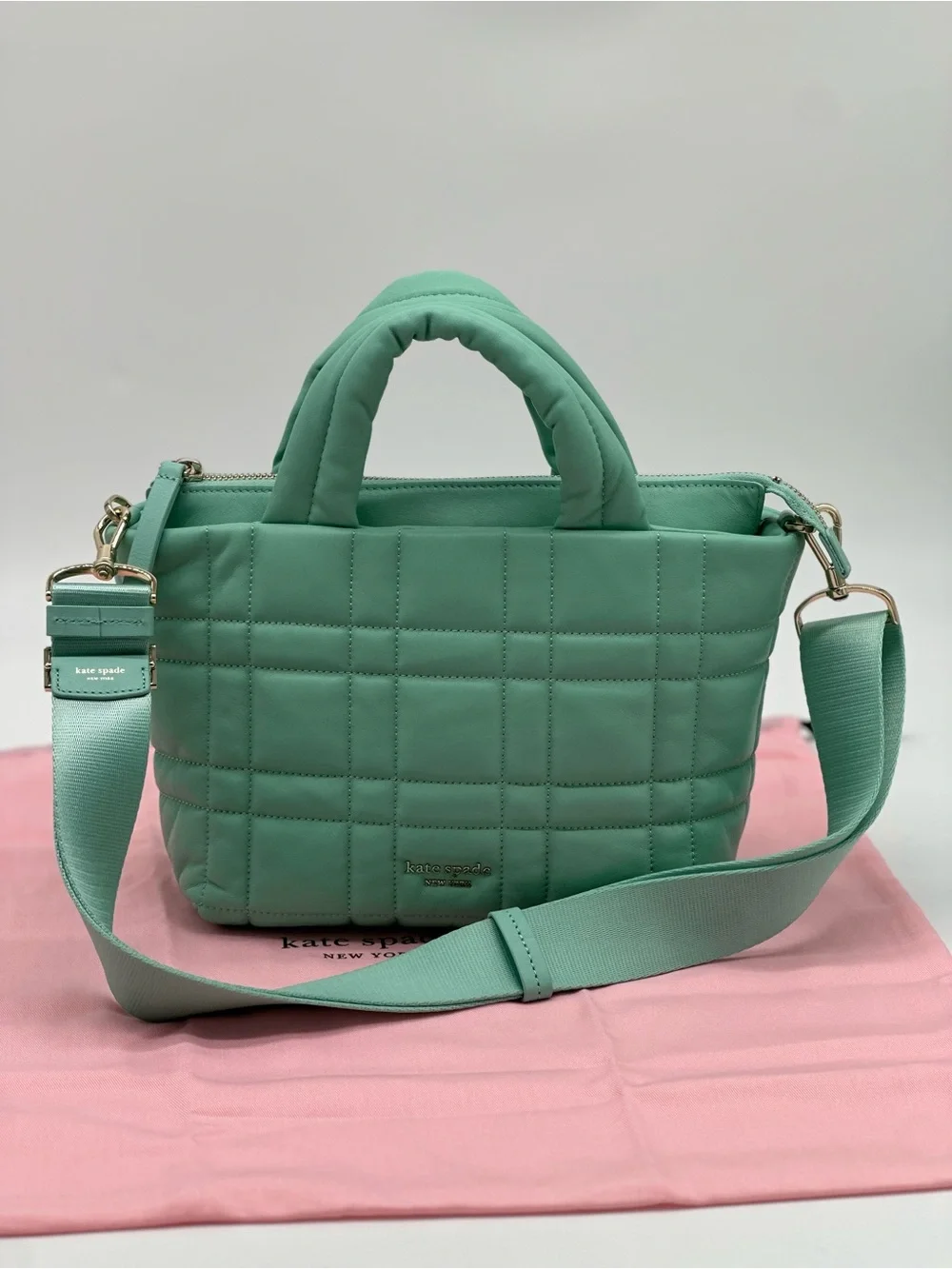 kate spade Quilted Mint Green Top-Handle Crossbody Bag